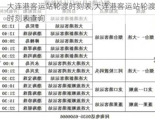 大连港客运站轮渡时刻表,大连港客运站轮渡时刻表查询-第2张图片-阳光出游网