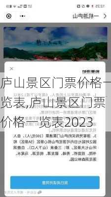 庐山景区门票价格一览表,庐山景区门票价格一览表2023-第1张图片-阳光出游网