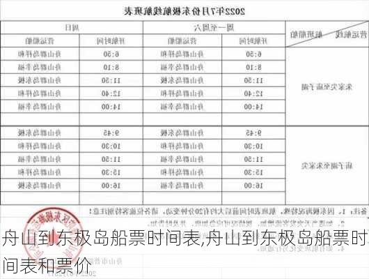 舟山到东极岛船票时间表,舟山到东极岛船票时间表和票价-第2张图片-阳光出游网