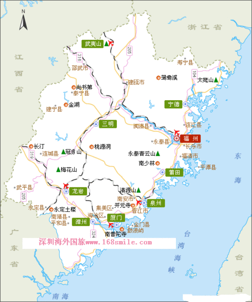 福建旅游景点地图,福建旅游景点地图分布-第2张图片-阳光出游网