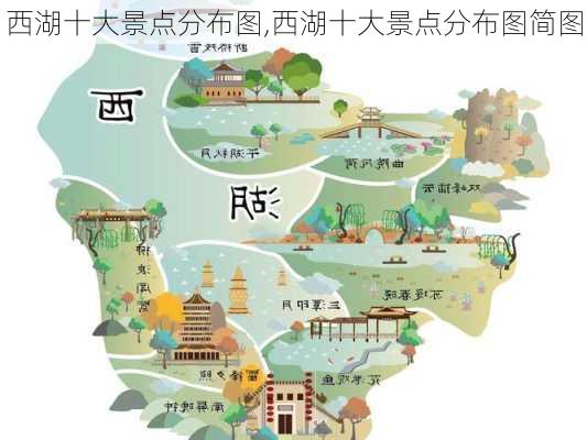 西湖十大景点分布图,西湖十大景点分布图简图-第1张图片-阳光出游网