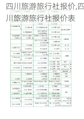 四川旅游旅行社报价,四川旅游旅行社报价表