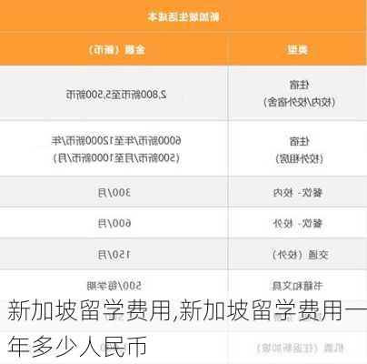 新加坡留学费用,新加坡留学费用一年多少人民币-第1张图片-阳光出游网