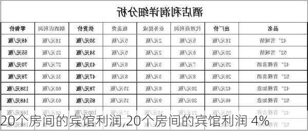 20个房间的宾馆利润,20个房间的宾馆利润 4%-第1张图片-阳光出游网