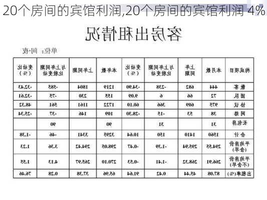 20个房间的宾馆利润,20个房间的宾馆利润 4%-第2张图片-阳光出游网