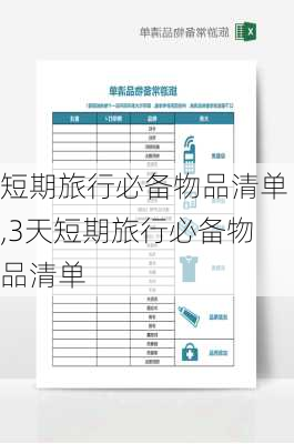 短期旅行必备物品清单,3天短期旅行必备物品清单