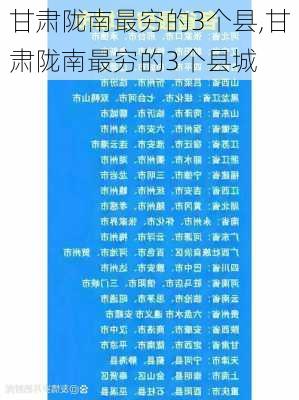 甘肃陇南最穷的3个县,甘肃陇南最穷的3个县城-第2张图片-阳光出游网